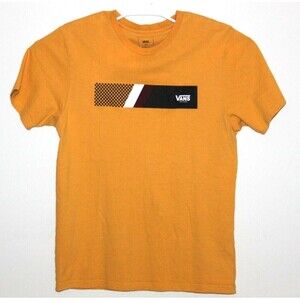 Vans Off The Wall Graphic Mustard Yellow Short Sleeve Logo Classic Fit Men's L